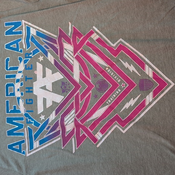 American Fighter Grey Tshirt with back and front print in Large NWT - Picture 2 of 7